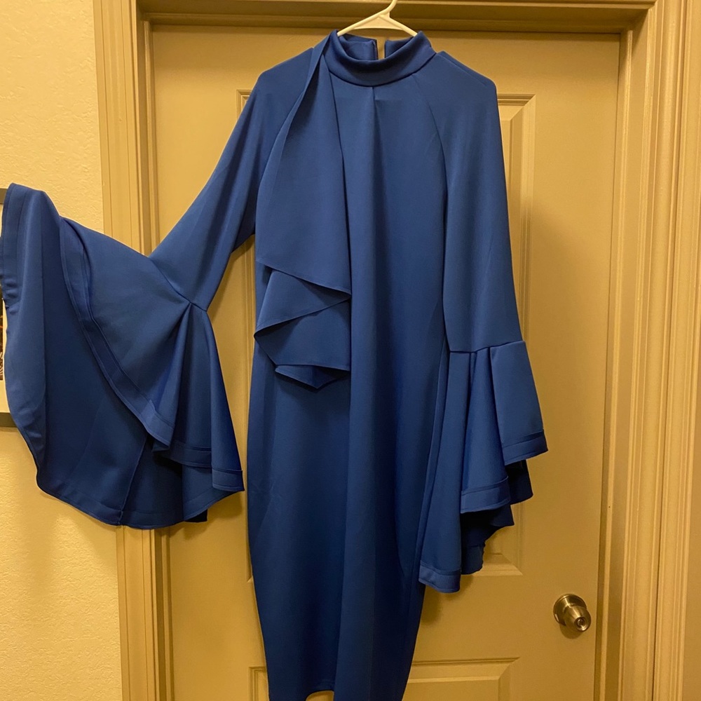 Royal blue cocktail dress stunning on.